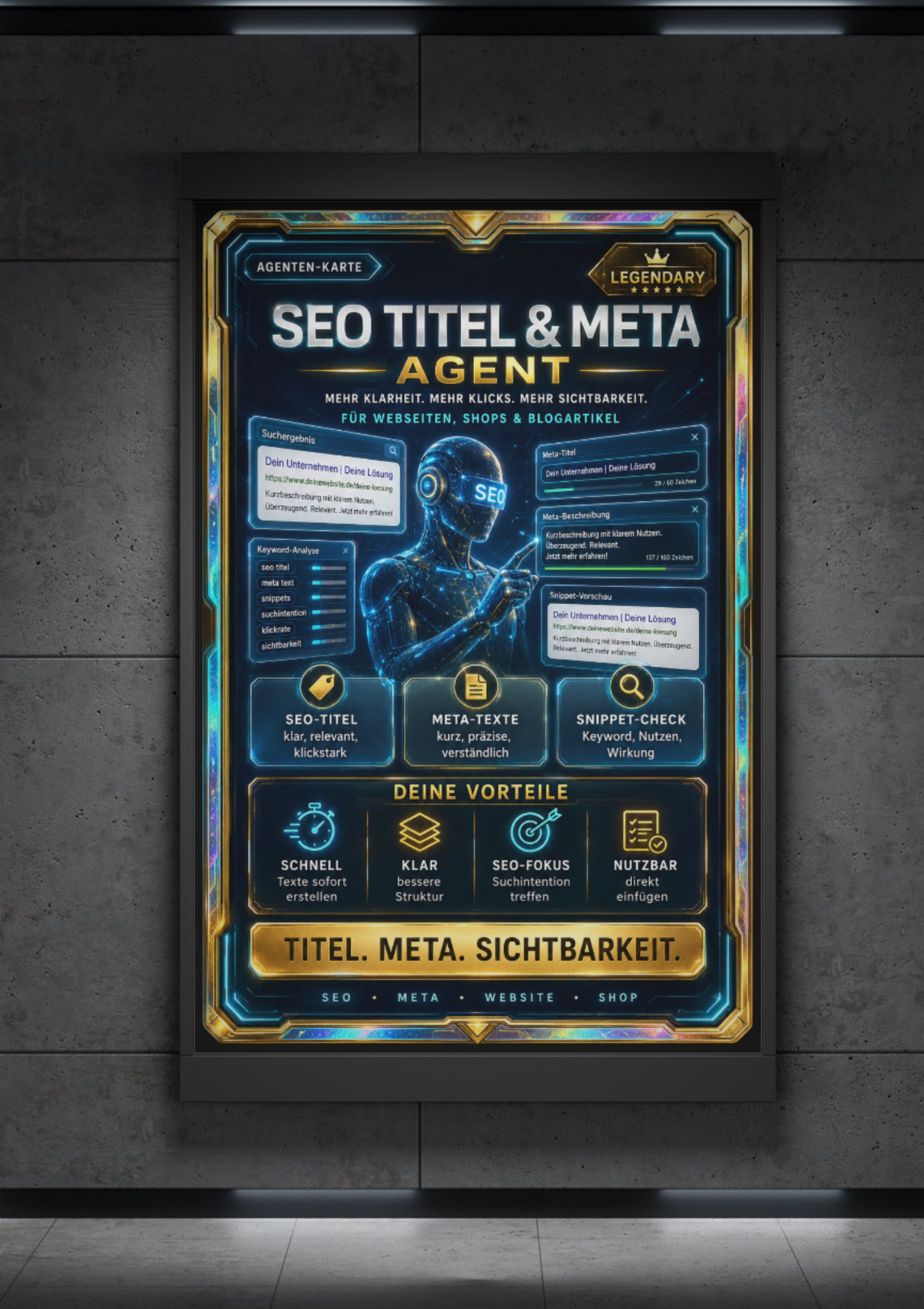 SEO Titel & Meta Agent Für Webseiten, Shops und Blogartikel