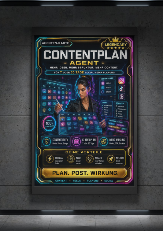 Contentplan Agent für 7 oder 30 Tage Content-Ideen