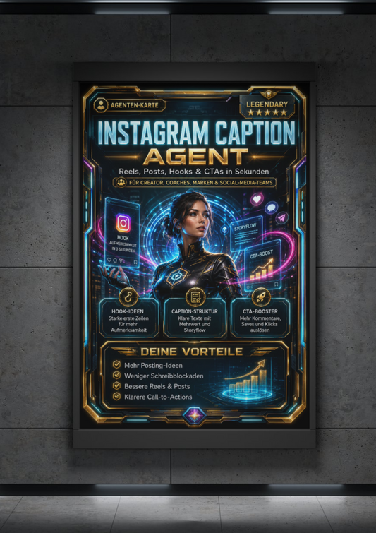 Instagram Caption Agent für Reels, Posts, Hooks &amp; Call-to-Actions